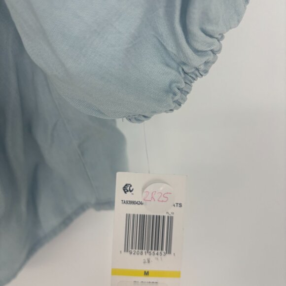 Sam & Jess Women's 3/4 Sleeve Ruffled Off-The-Shoulder Top Blue Size Medium NWT - Picture 4 of 8